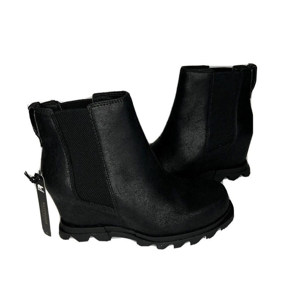 SOREL Joan of Arctic Wedge II Chelsea Bootie Boot Black Women 5